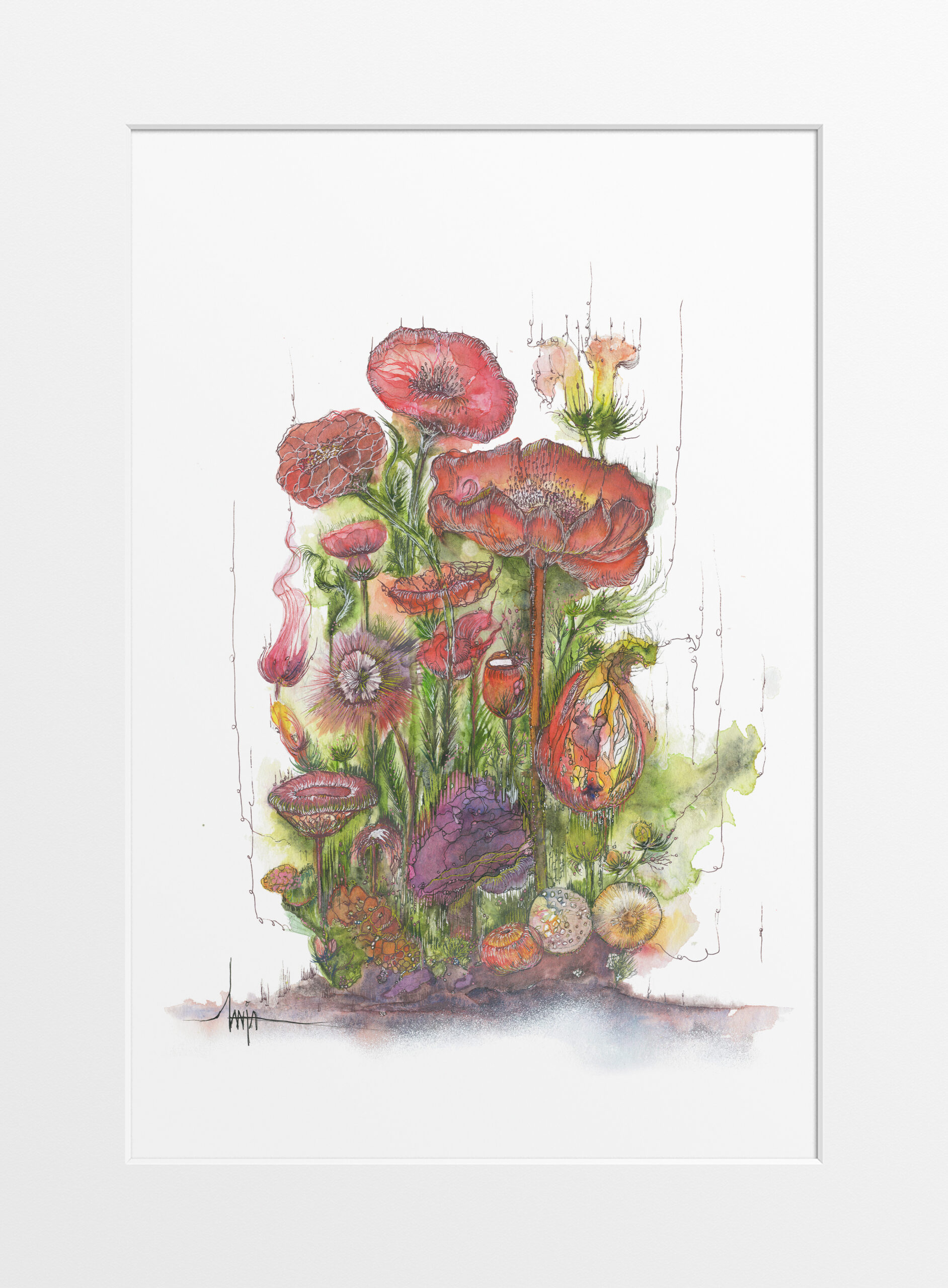 Original - Wild Grace Bloom Series - "Earthsong in Scarlet"